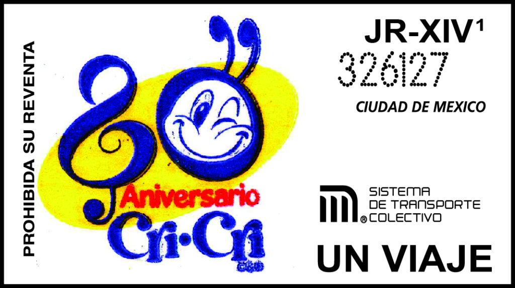 Boleto conmemorativo del 80 aniversario de la primera transmisión radiofónica de las canciones de Gabilondo Soler “Cri-Cri”