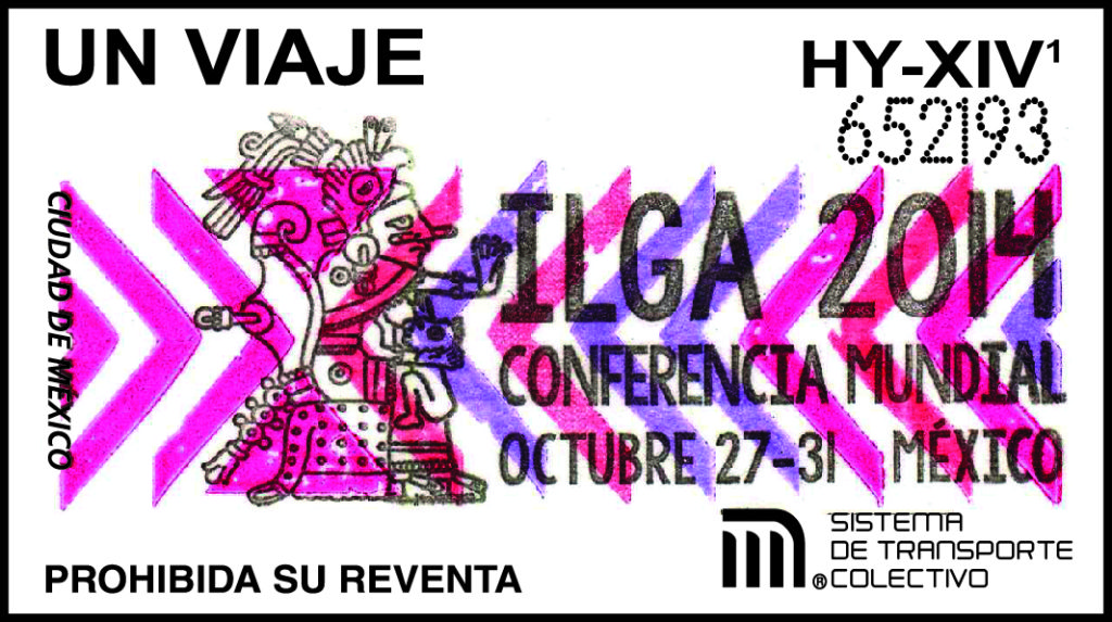 Boleto de conmemoración en apoyo a que la Ciudad de México fue sede de la 27 Conferencia Mundial de la Asociación Internacional de Lesbianas, Gays, Bisexuales, Trans e Intersex (ILGA)