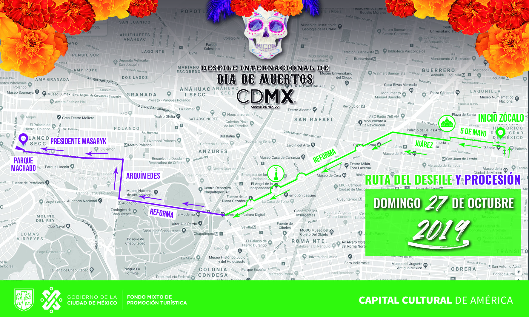 Esta Es La Ruta Del Desfile Internacional De Día De Muertos Redcapitalmx 1786